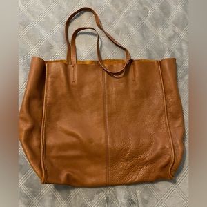Gap camel leather tote bag